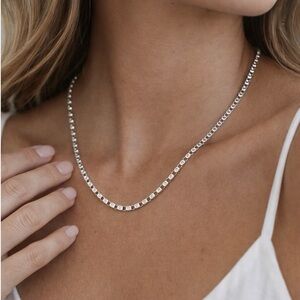 NWT Silver Plated Stainless Steel Chain Necklace | Minimalist Jewelry |